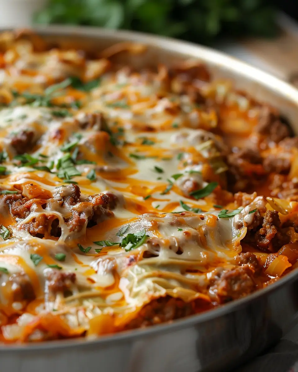 Unstuffed Ground Beef Cabbage Roll Casserole One-Pan Delight