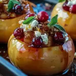 Baked Apples with Feta, Honey, and Cranberries