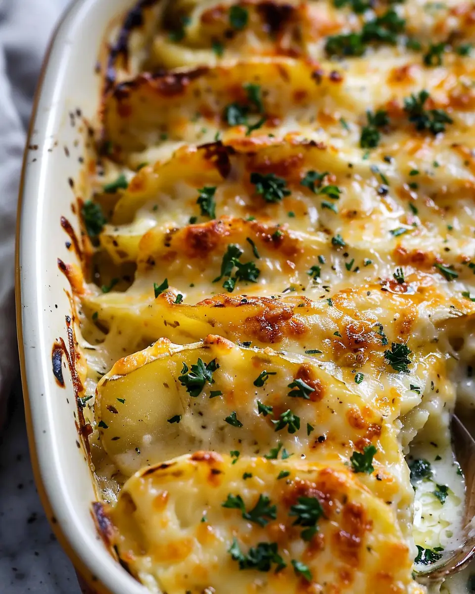 Cheesy Scalloped Potatoes: Indulgent Comfort with Turkey Bacon