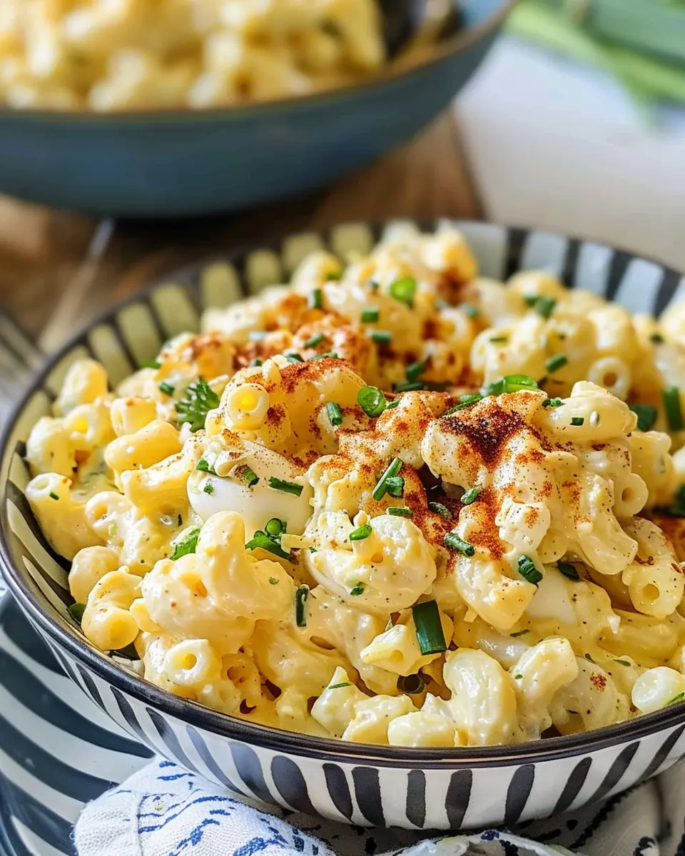 Deviled Egg Macaroni Salad: Easy Twist with Turkey Bacon and Chicken Ham