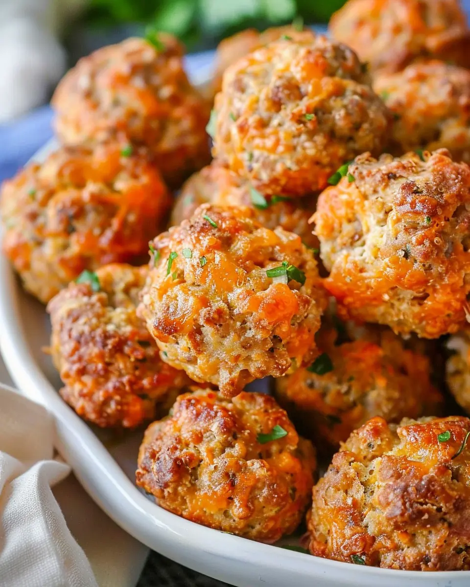 Cheddar Bay Biscuit Sausage Balls with Turkey Bacon Delight