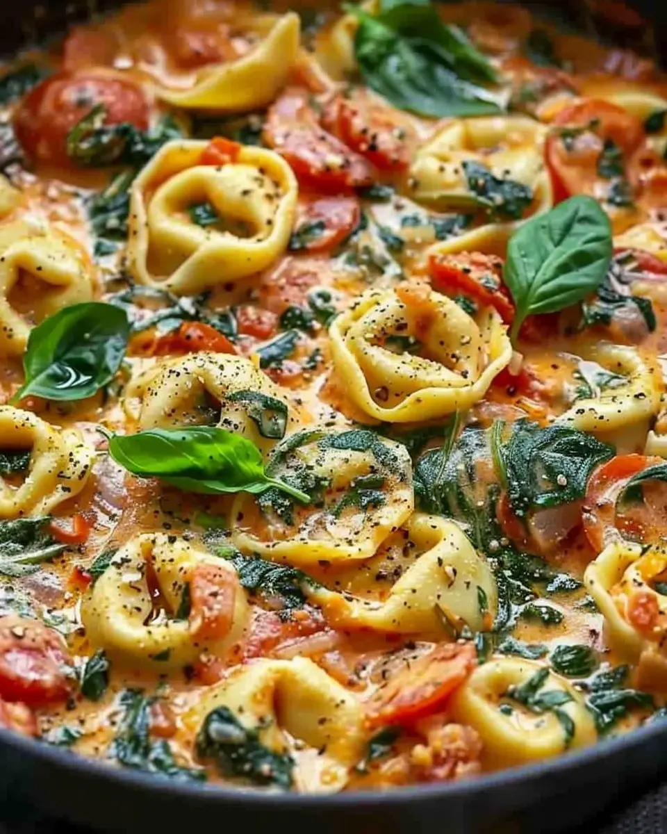 One Pot Creamy Spinach Tomato Tortellini: Easy Comfort Dish