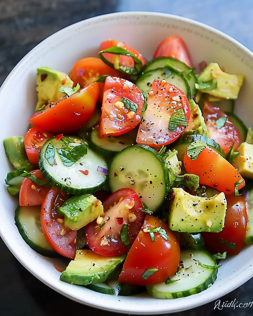 Tomato Cucumber & Avocado Salad: A Refreshing Summer Delight