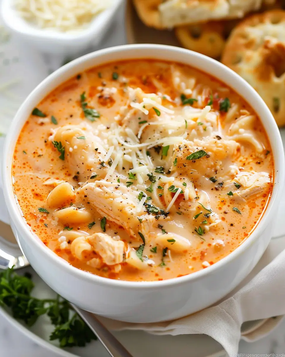 Crock Pot Creamy Chicken Parmesan Soup: Easy Comfort Food Delight