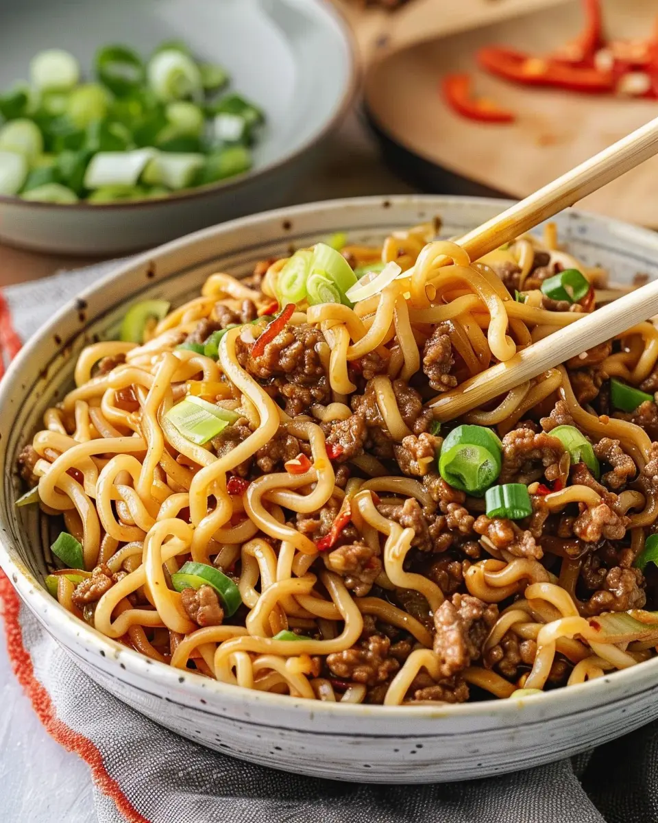 Mongolian Ground Beef Noodles: Easy Homemade Comfort Food