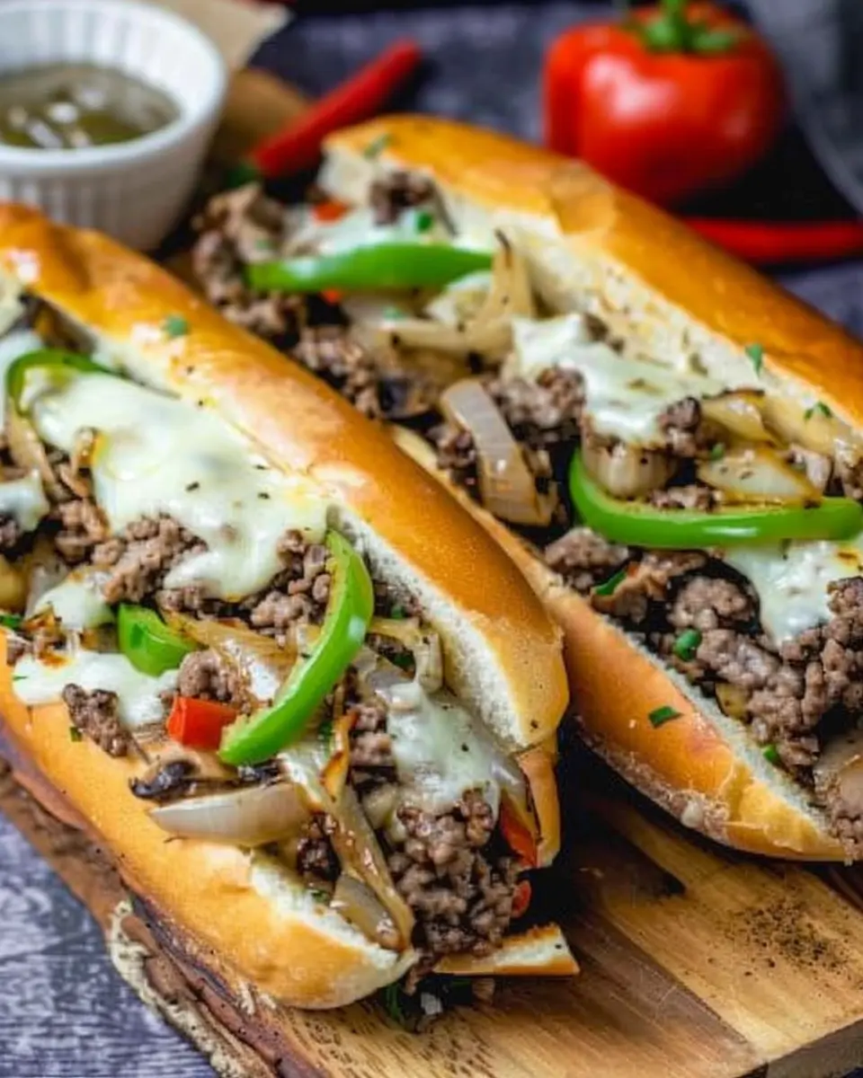 Ground Beef Philly Cheesesteak with Turkey Bacon Twist