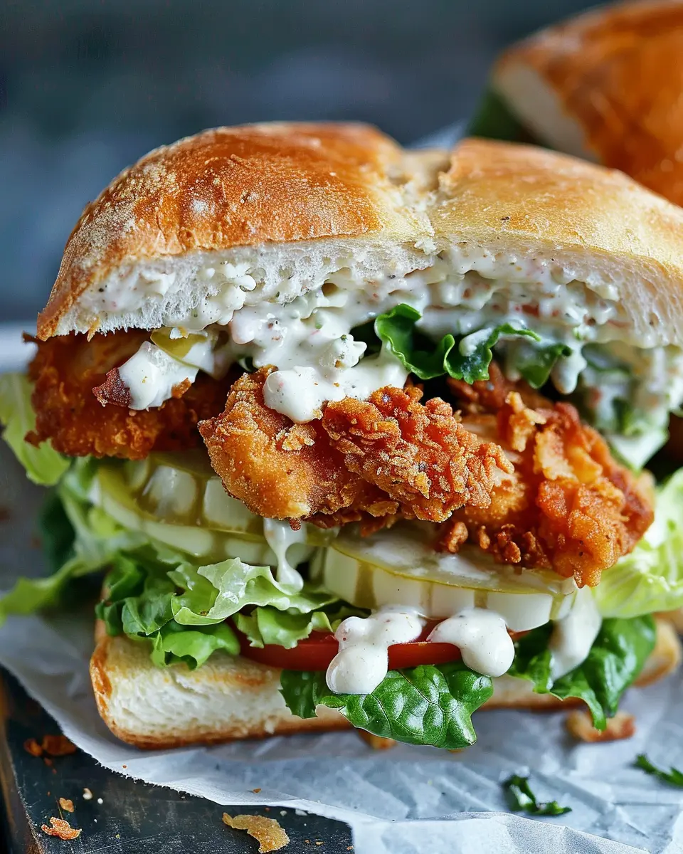 Crispy Chicken Caesar Sandwich with Turkey Bacon Delight