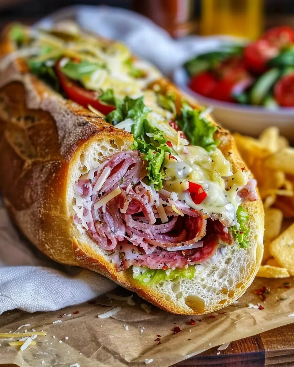 Italian Grinder Sub: Easy Recipe with Turkey Bacon and Chicken Ham