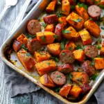 Sheet Pan Sausage and Sweet Potatoes