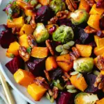 Winter Vegetable Salad with Butternut Squash, Brussels Sprouts, and Beets