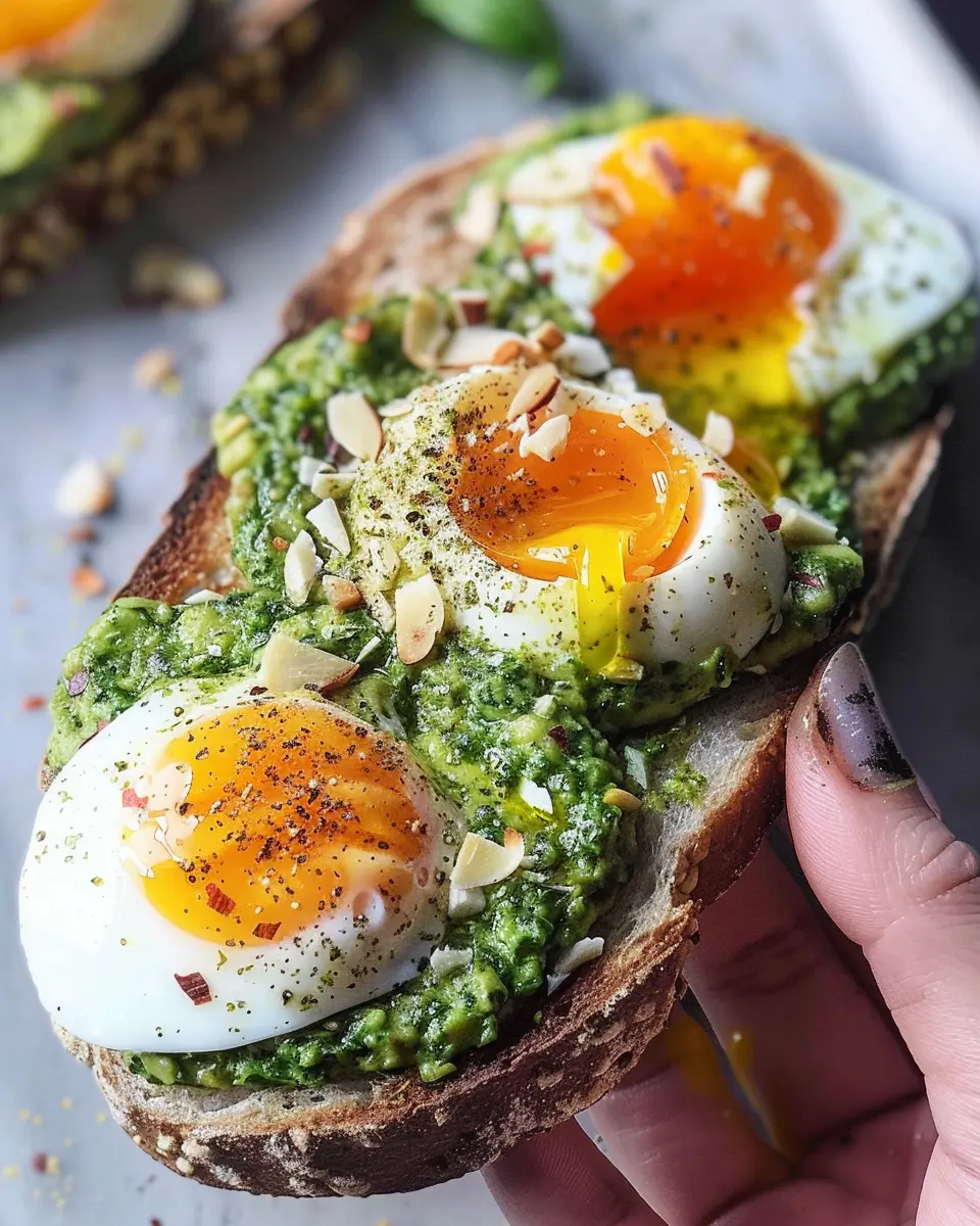 Jammy Egg Avocado Pesto Toast: Indulgent and Easy Breakfast Delight