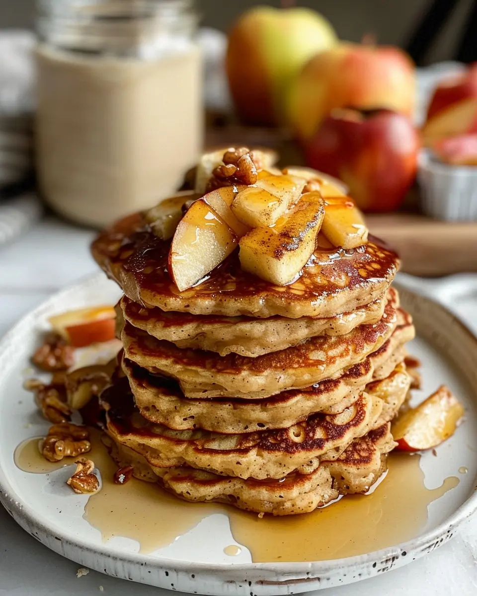 Healthy Apple Pie Oatmeal Pancakes: Easy &amp; Guilt-Free Delight