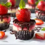 Mini Strawberry Cheesecakes with Chocolate-Covered Strawberries