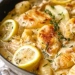 Easy One Pan Creamy Lemon & Garlic Chicken Gnocchi