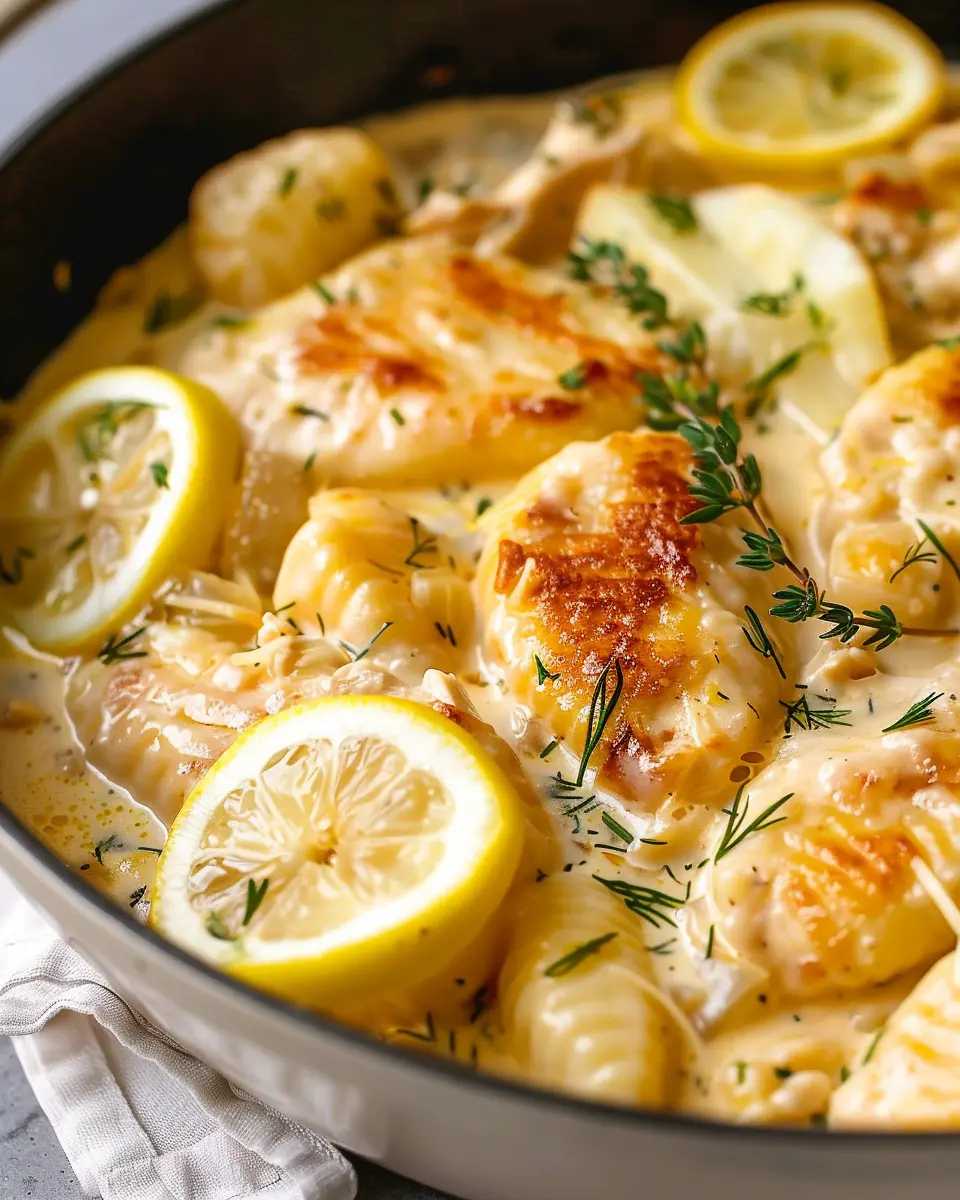 Easy One Pan Creamy Lemon &amp; Garlic Chicken Gnocchi Delight for Home Cooks
