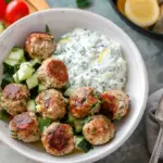 Greek Turkey Meatballs & Homemade Tzatziki