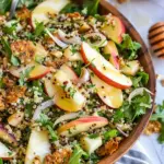 Honey Mustard Quinoa Apple Salad with Crispy Shallots