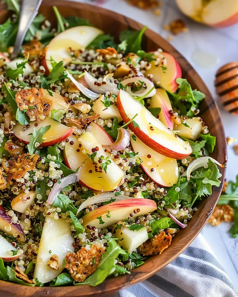 Honey Mustard Quinoa Salad: Crisp Apple &amp; Shallots Delight