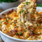 French Onion Chicken Orzo Casserole