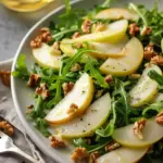 Pear Arugula Salad Recipe with Toasted Walnuts
