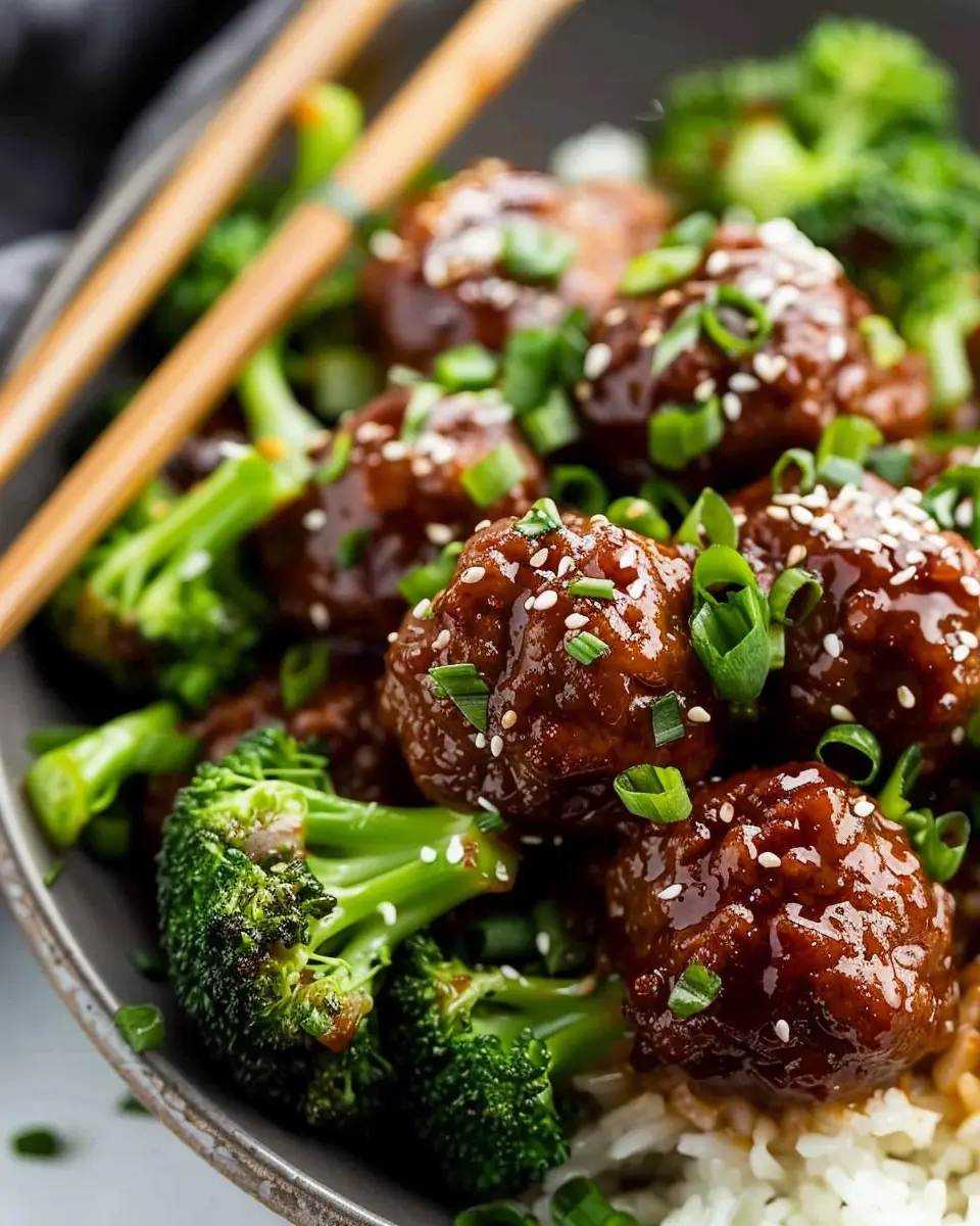 Sticky Mongolian Meatballs: Easy Recipe with Broccoli Delight