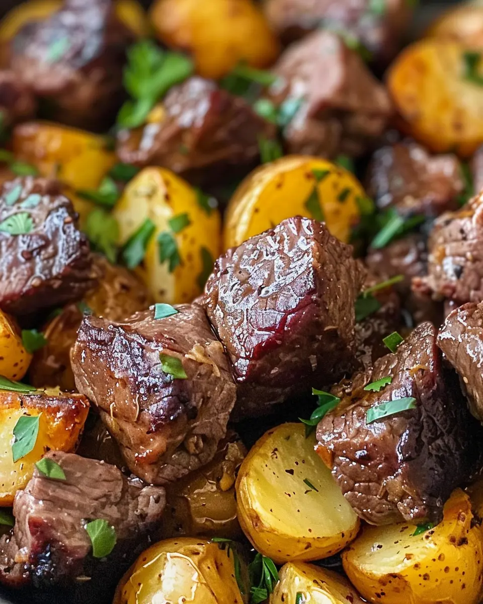 Garlic Butter Beef Bites &amp; Potatoes: An Easy, Indulgent Dinner
