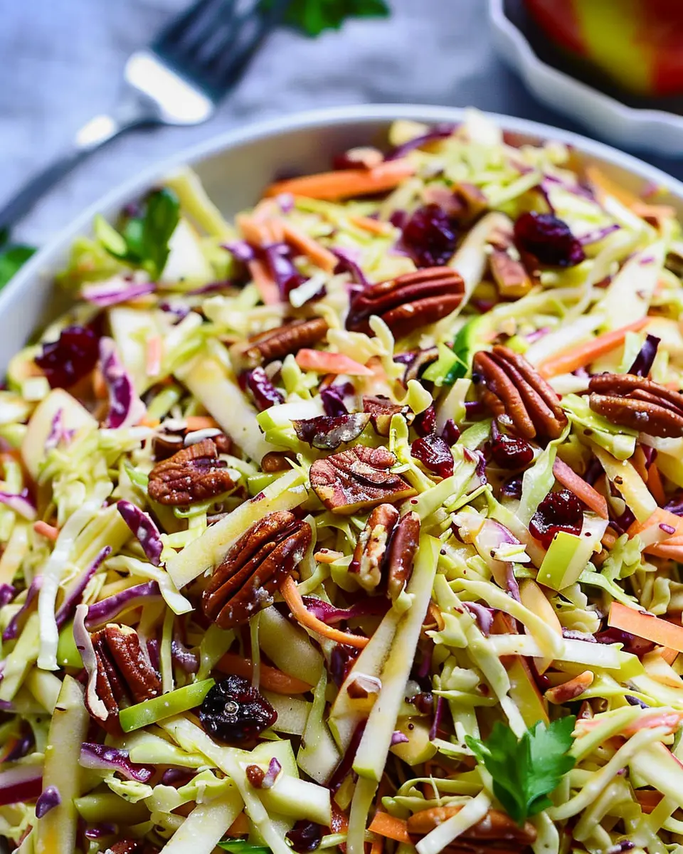 Apple Coleslaw with Cranberries and Pecans: A Refreshing Twist