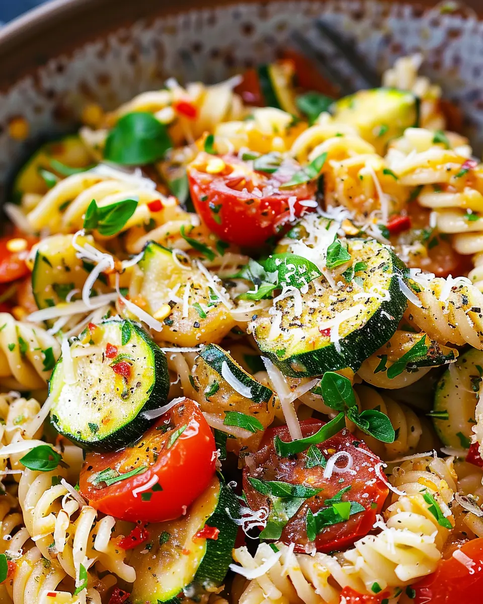 Garlic Butter Zucchini and Tomato Pasta: A Quick and Delicious Meal