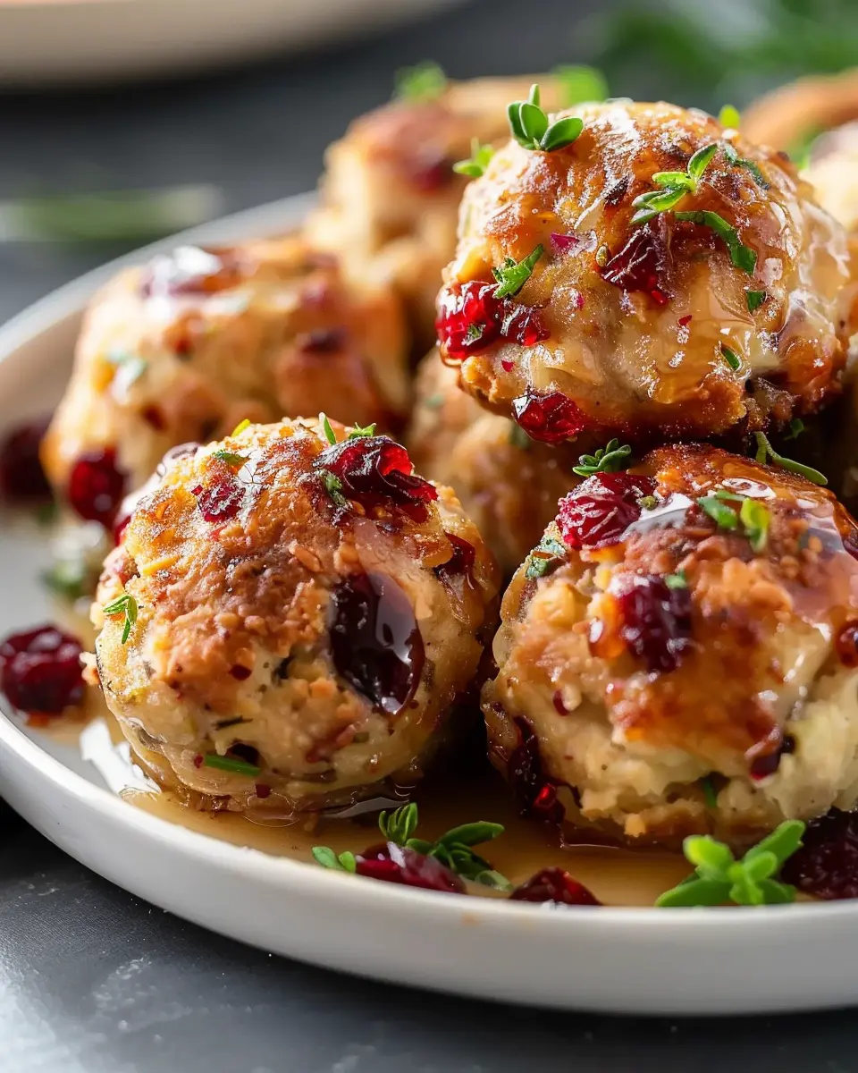 Thanksgiving Cranberry Turkey Stuffing Balls: Easy and Flavorful Treats