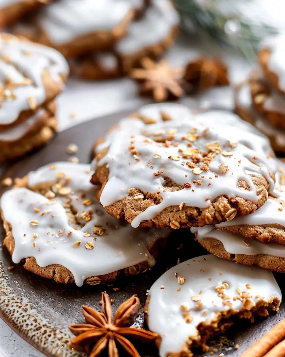 Iced Gingerbread Oatmeal Cookies: Easy Festive Treat for You