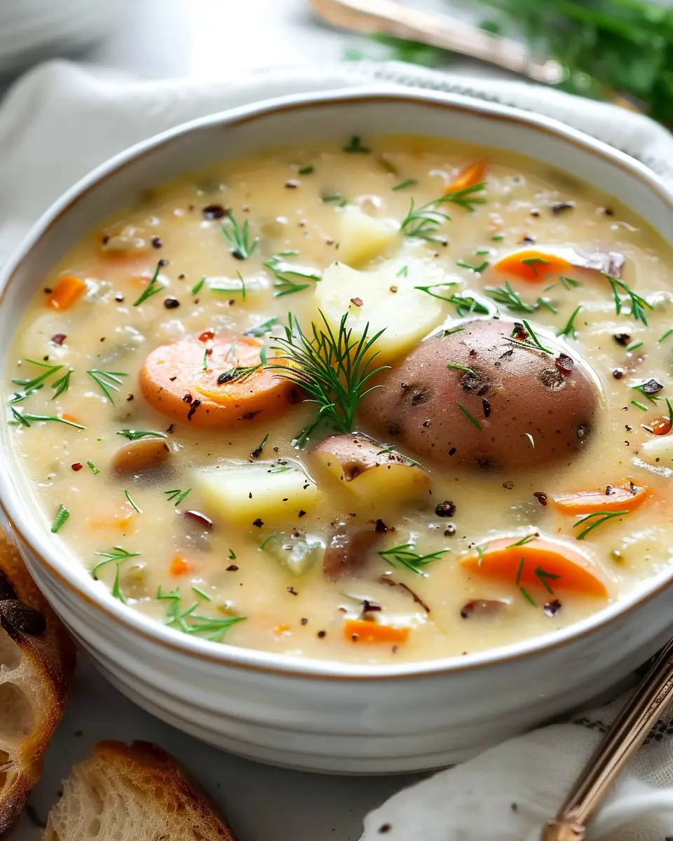 Polish Potato Soup Recipe: Easy Comfort with Turkey Bacon and Chicken Ham