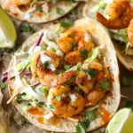 Shrimp Tacos with Lime Crema Slaw