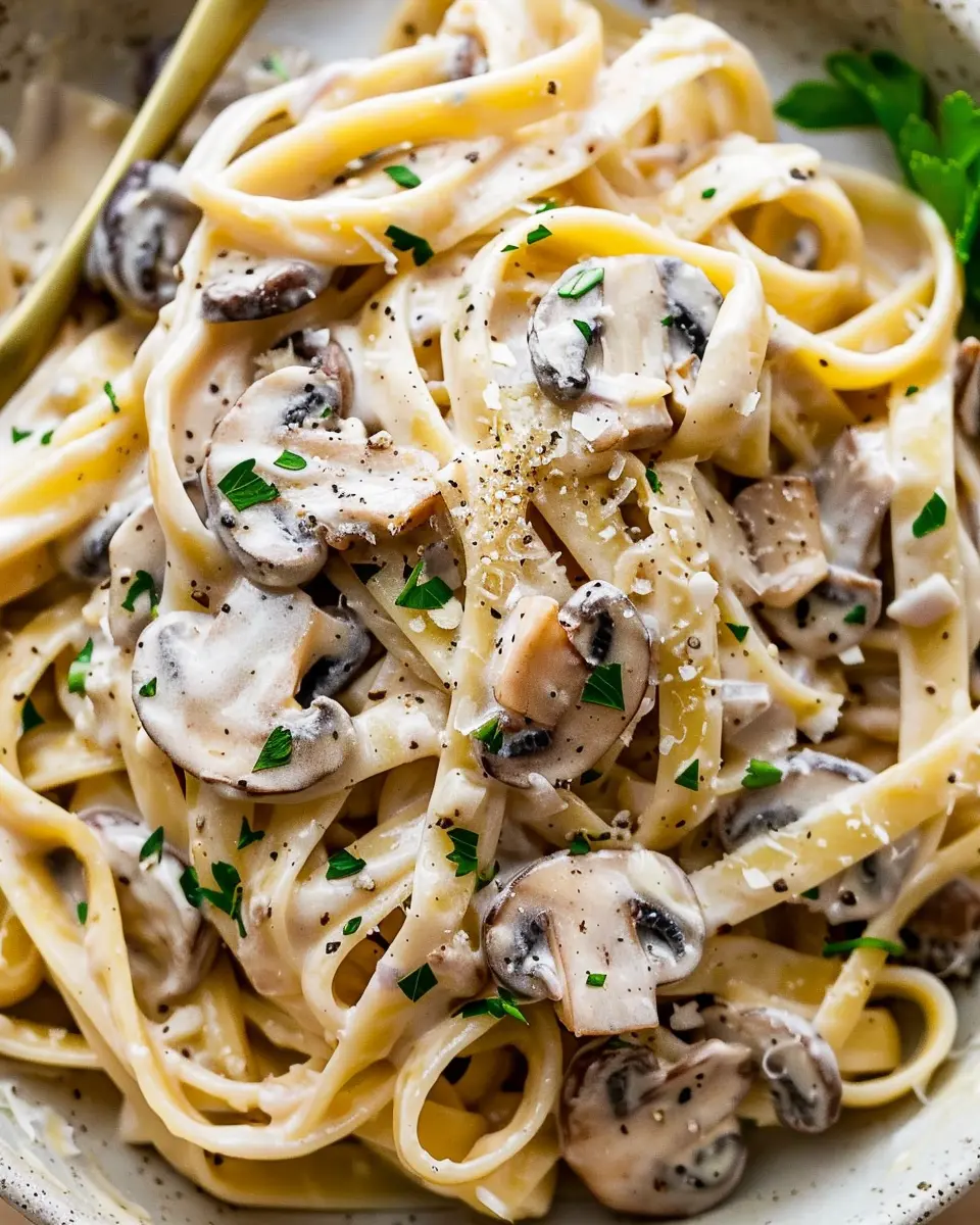 Creamy Mushroom Pasta: Easy Comfort Food with Turkey Bacon