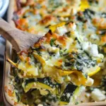 Spinach Zucchini Squash and Feta Casserole